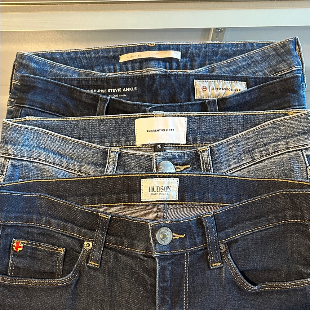 Lot of 4 Luxury Denim - Size 25
Vince., Anthropologie, Hudson, Current/Elliot